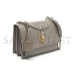YSL SUNSET MEDIUM CHAIN BAG IN CROCODILE-EMBOSSED SHINY LEATHER 442906DND0E1424 (22*16*6.5cm) - Image 2