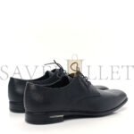 PRADA SAFFIANO MENS PLAIN TOE DERBY LOAFERS 8.5 BLACK - Image 4
