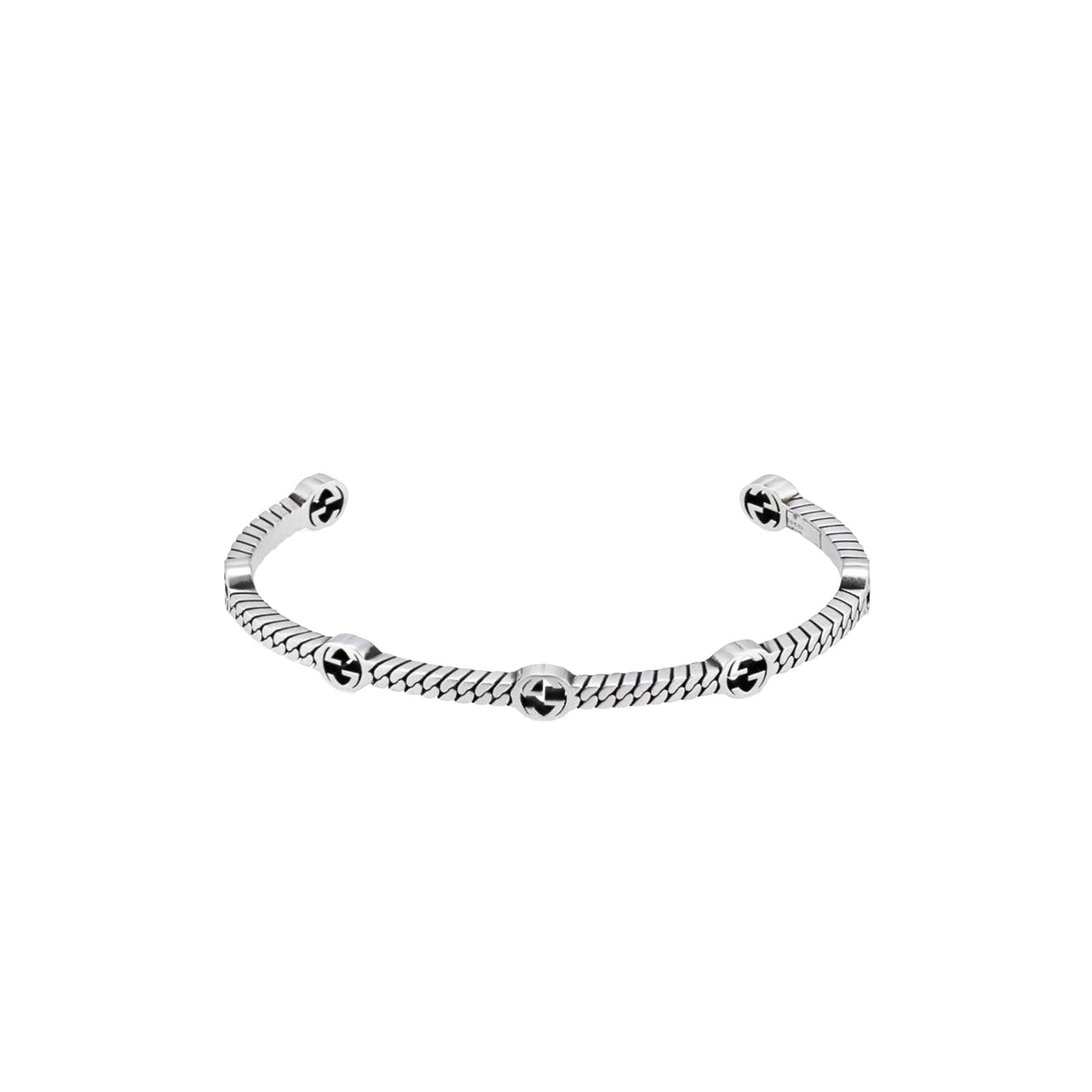 f253f05367611e7fa3cd199b85878e41e06c6616 GUCCI INTERLOCKING STERLING SILVER BRACELET YBA661529001017 - Image 1