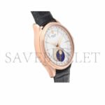 ROLEX CELLINI MOONPHASE WHITE 18K ROSE GOLD LEATHER EVEROSE WATCH 50535 - Image 3