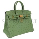 HERM�S MASTER BIRKIN 25 OSTRICH LEATHER ICE CREAM GREEN GOLD BUCKLE H041944CK76 (25*20*13cm) - Image 2