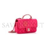 CHANEL PINK LEATHER HANDBAG 1560943 (20*11*8cm) - Image 3