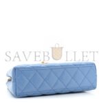 CHANEL SHINY AGED CALFSKIN QUILTED NANO KELLY SHOPPER BLUE AS4416 (19*13*7cm) - Image 4