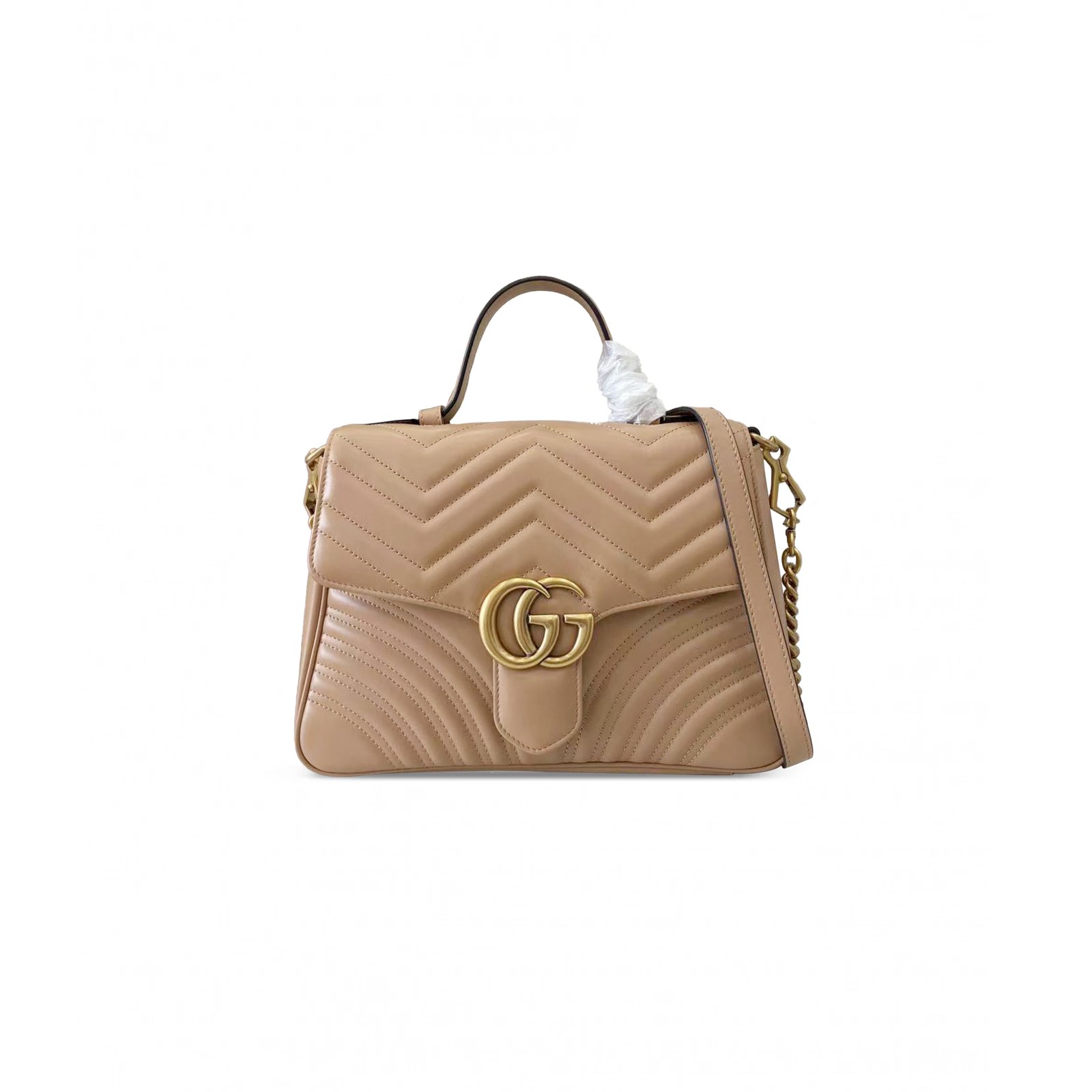 f3cd347e79c18064fc9b424dfbb40ab57137f2df GUCCI GG MARMONT MEDIUM TOP HANDLE BAG ������498110 (27*19*10.5cm) - Image 1