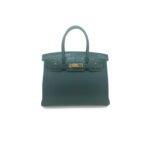 HERM�S MASTER BIRKIN 30 MATTE CROCODILE AND TOGO LEATHER CYPRESS GREEN GOLD BUCKLE H076235CK36 (30*22*16cm)