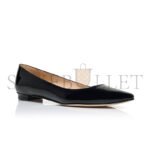 MANOLO BLAHNIK BBFLAT BLACK PATENT LEATHER POINTED TOE FLAT PUMPS 9XX-0545-0008 - Image 2