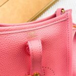 Hermès Evelyn TOGO mini phone bag Pink 336 size: 18*12.5*4cm - Image 3