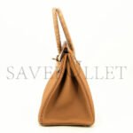 HERM�S MASTER BIRKIN 25 CROCODILE AND TOGO LEATHER GOLDEN BROWN GOLD BUCKLE H076216CK42 (25*20*13cm) - Image 5