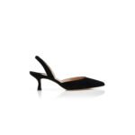 MANOLO BLAHNIK CAROLYNE BLACK SUEDE SLINGBACK PUMPS 9XX-0401-0016