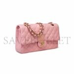 CHANEL PINK CAVAIR LEATHER MEDIUM DOUBLE FLAP BAG A37586 (25*15.5*6.5cm) - Image 2