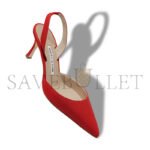 MANOLO BLAHNIK CAROLYNE 70 RED NAPPA LEATHER SLINGBACK PUMPS 9XX-0757-0020 - Image 3