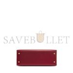 HERM�S MASTER A ROUGE H CALF BOX LEATHER KELLY 25 WITH GOLD HARDWARE (25*17*7cm) - Image 4