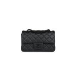 CHANEL MINI RECTANGULAR FLAP SO BLACK IRIDESCENT LAMBSKIN BLACK HARDWARE AP1116 (20*13*6cm)
