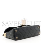 CHANEL LAMBSKIN QUILTED MINI FLAP TOP HANDLE BAG BLACK AS5354 (20*11*6cm) - Image 4