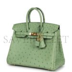 HERM�S MASTER BIRKIN 25 OSTRICH LEATHER MINT GREEN GOLD BUCKLE H041944CK87 (25*20*13cm) - Image 4