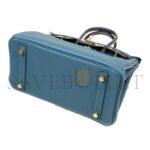 HERM�S MASTER BIRKIN 25 CROCODILE AND TOGO LEATHER STORM BLUE GOLD BUCKLE H076216CK35 (25*20*13cm) - Image 4