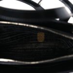 PRADA BRUSHED CALFSKIN FLORAL MINI RE-EDITION 1995 TOTE BLACK (22*15*7cm) - Image 5