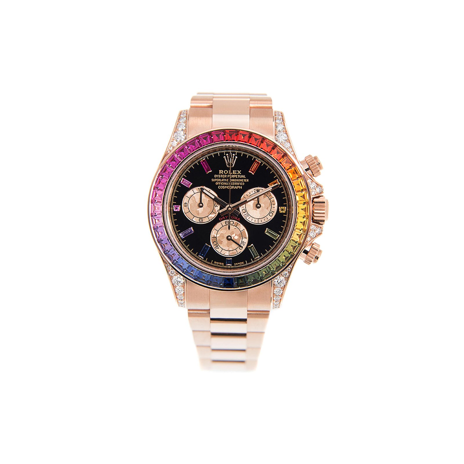 f8d3d817c5e3e586afc6cb3df86b89bdd1714c36 ROLEX DAYTONA SQUARE RAINBOW GEMSTONE WATCH 116595RBOW-0001 - Image 1
