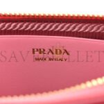 PRADA RAFFIA EFFECT YARN CROCHET MINI TRIANGLE POUCH PETAL PINK (15*10*5cm) - Image 6