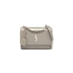 YSL SUNSET MEDIUM CHAIN BAG IN CROCODILE-EMBOSSED SHINY LEATHER 442906DND0E1424 (22*16*6.5cm)