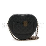CHANEL BLACK QUILTED LAMBSKIN CC IN LOVE HEART BAG GOLD HARDWARE AS3191 (18*16.5x*6.5cm) - Image 3