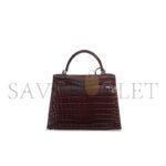 HERM�S MASTER A SHINY HAVANE NILOTICUS CROCODILE SELLIER KELLY 28 WITH PALLADIUM HARDWARE (28*22*10cm) - Image 3
