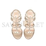 VALENTINO ROCKSTUD METALLIC CALFSKIN LEATHER ANKLE STRAP SANDAL 90MM 5W2S0749RZD_S69 - Image 4