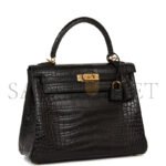 HERM�S MASTER KELLY RETOURNE 25 BLACK MATTE ALLIGATOR GOLD HARDWARE (25*20*13cm) - Image 2