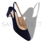 MANOLO BLAHNIK ALLURASAN NAVY BLUE SUEDE SLINGBACK PUMPS 121-1799-0007 - Image 3