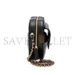 CHANEL BLACK QUILTED LAMBSKIN CC IN LOVE HEART BAG GOLD HARDWARE AS3191 (18*16.5x*6.5cm) - Image 4