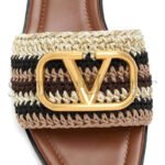 VALENTINO VLOGO SIGNATURE SLIDE SANDAL WITH CROCHET EMBROIDERY 6W2S0BD5AGX_QRX - Image 5