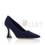 MANOLO BLAHNIK LOUMAJ NAVY BLUE SUEDE POINTED TOE PUMPS 424-1908-0008 - Image 2