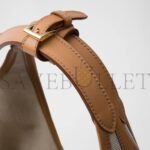 PRADA LARGE LINEN BLEND AND LEATHER TOTE BAG 1BG472 (37*30*13cm) - Image 8