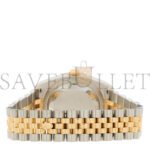 ROLEX STAINLESS STEEL 18K YELLOW GOLD DIAMOND BLACK MOTHER OF PEARL 36MM OYSTER PERPETUAL DATEJUST WATCH 116243 - Image 3