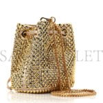 PRADA SATIN CRYSTAL DRAWSTRING MINI POUCH PLATINO (9*9*6cm) - Image 2