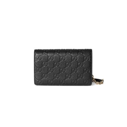GUCCI GG EMBLEM WALLET ON CHAIN�818705AAEEM1000 (20*12.5*4cm)
