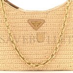 PRADA RAFFIA RE-EDITION 2005 SHOULDER BAG TAN (22*17*6cm) - Image 6