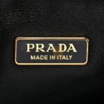 PRADA JACQUARD TRIANGOLO SYMBOLE EMBROIDERED MINI TRIANGLE SHOULDER BAG BLACK CILIEGIA (28*15*6cm) - Image 5