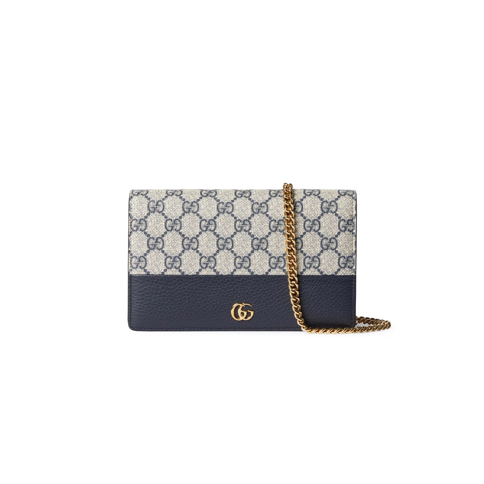 ff201cb98ec75c042ba96fa23ea540f3fa579c23 GUCCI GG MARMONT BI-COLOR WALLET ON CHAIN 49798517WAG4041 (20*12.5*4cm) - Image 1