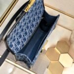 Women’s Fashion Canvas Blue Cowhide Handbag - Image 2